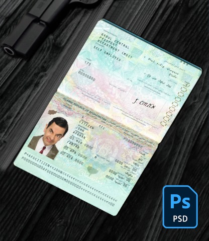 Afghanistan Passport PSD